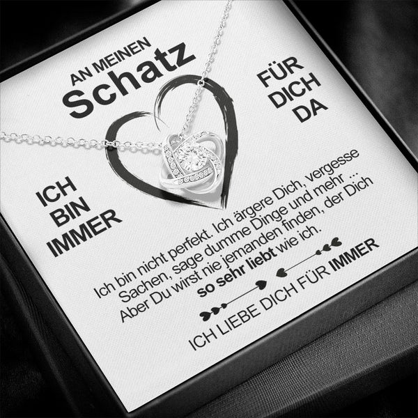 Divesart - Weißgold Halskette - An meinen Schatz - Ich Liebe Dich